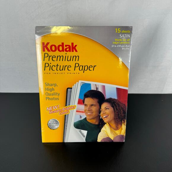 Kodak Premium Picture Paper NEW 15 Satin Sheets 8.5X11 - Picture 1 of 4